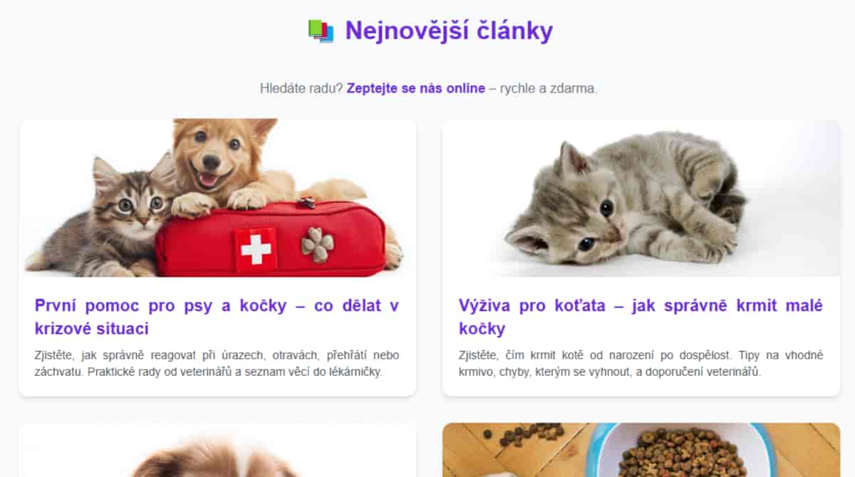 Online poradna pro mazlíčky